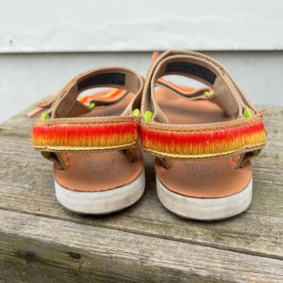 Teva Original Universal Obre Orange Yellow Strap Sandals 5 - Picture 4 of 6